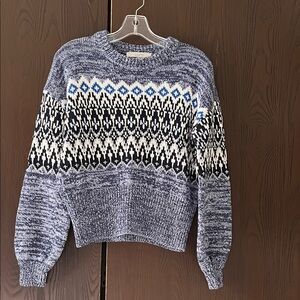 Loft long sleeved blue knit sweater. Size Medium.